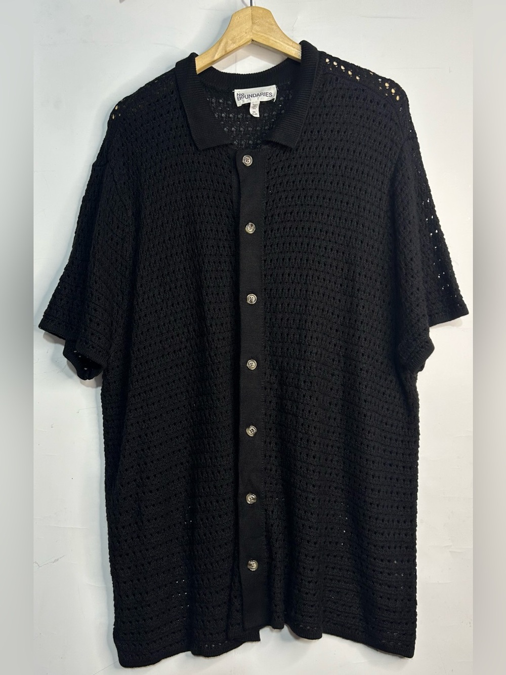 5 for $25🔥No Boundaries Black Lace Button Front Sweater Mens 2XL (50-52)